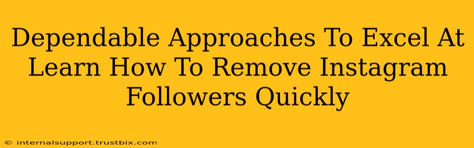 Dependable Approaches To Excel At Learn How To Remove Instagram Followers Quickly