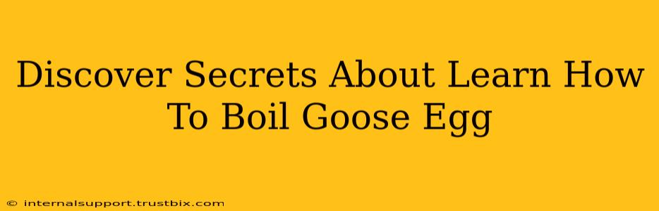 Discover Secrets About Learn How To Boil Goose Egg