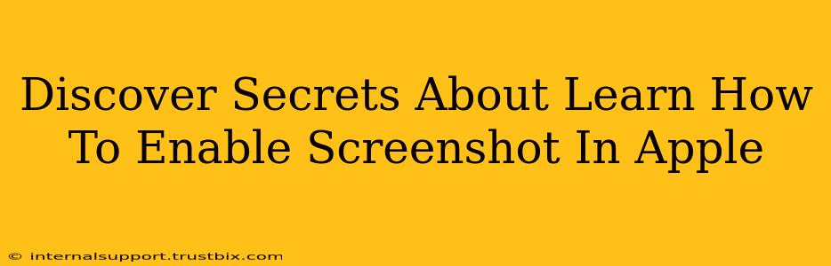 Discover Secrets About Learn How To Enable Screenshot In Apple