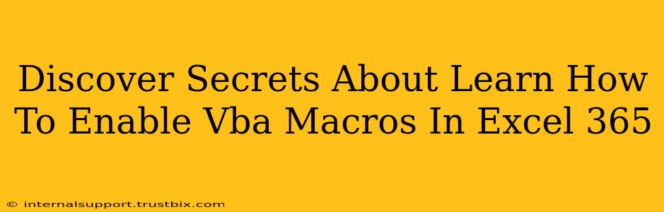 Discover Secrets About Learn How To Enable Vba Macros In Excel 365