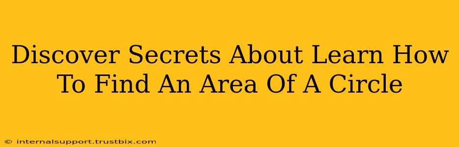 Discover Secrets About Learn How To Find An Area Of A Circle