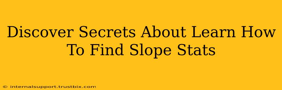 Discover Secrets About Learn How To Find Slope Stats