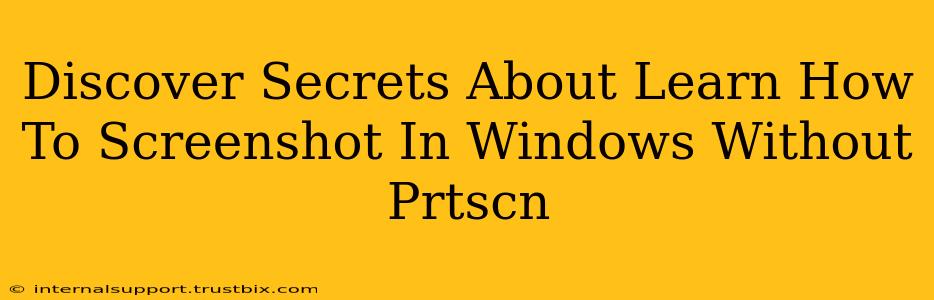 Discover Secrets About Learn How To Screenshot In Windows Without Prtscn