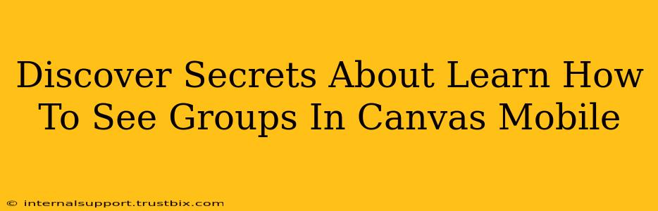 Discover Secrets About Learn How To See Groups In Canvas Mobile