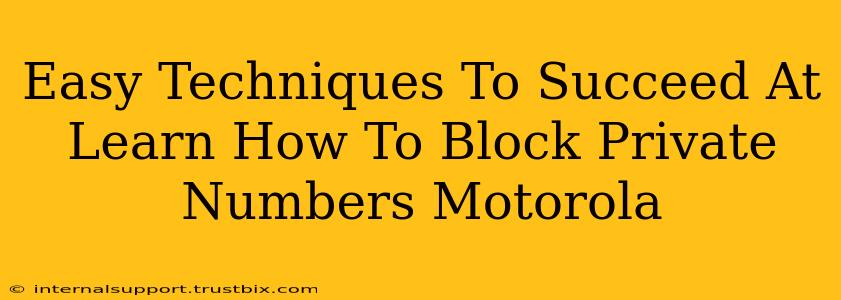 Easy Techniques To Succeed At Learn How To Block Private Numbers Motorola