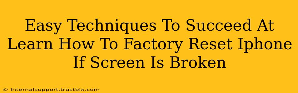 Easy Techniques To Succeed At Learn How To Factory Reset Iphone If Screen Is Broken