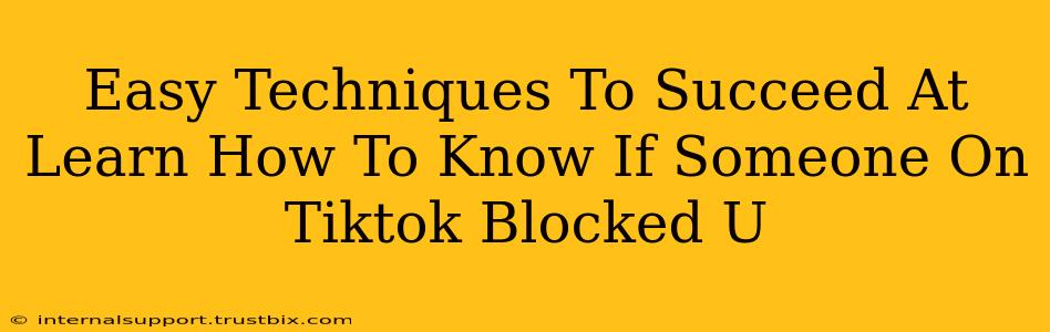 Easy Techniques To Succeed At Learn How To Know If Someone On Tiktok Blocked U