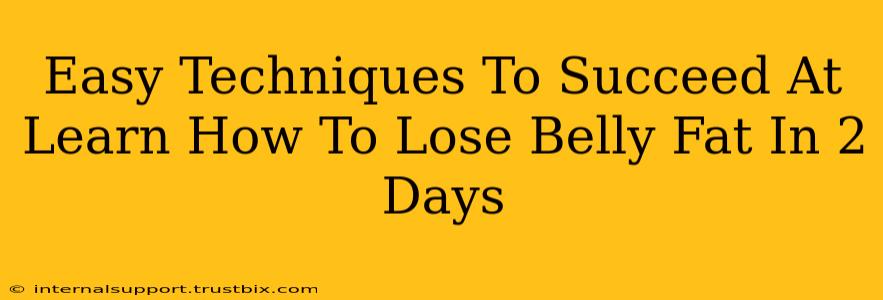 Easy Techniques To Succeed At Learn How To Lose Belly Fat In 2 Days