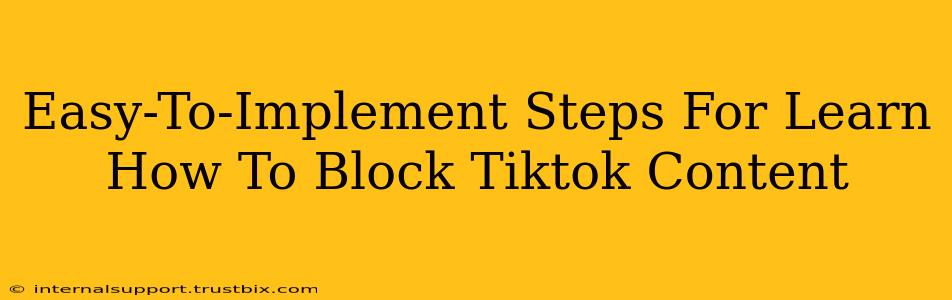 Easy-To-Implement Steps For Learn How To Block Tiktok Content