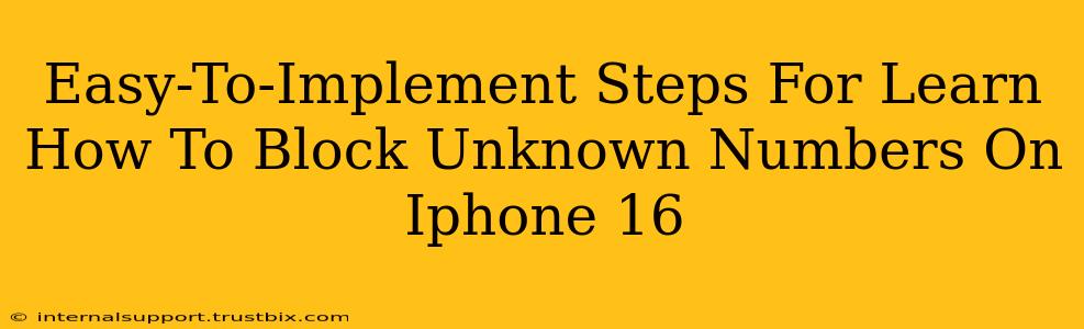 Easy-To-Implement Steps For Learn How To Block Unknown Numbers On Iphone 16