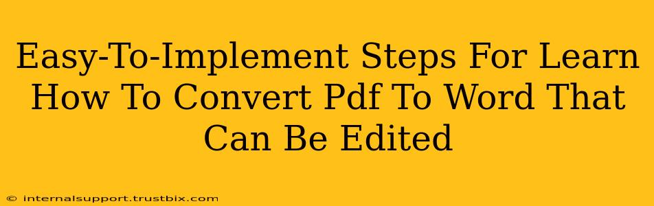 Easy-To-Implement Steps For Learn How To Convert Pdf To Word That Can Be Edited