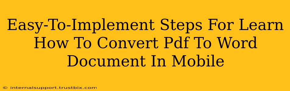 Easy-To-Implement Steps For Learn How To Convert Pdf To Word Document In Mobile