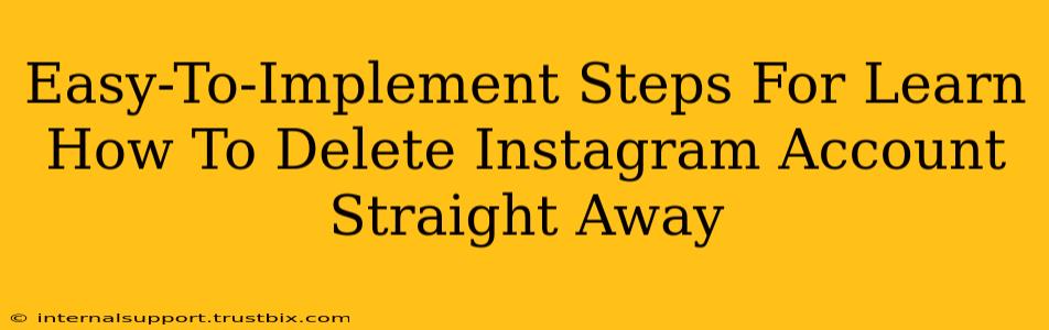 Easy-To-Implement Steps For Learn How To Delete Instagram Account Straight Away