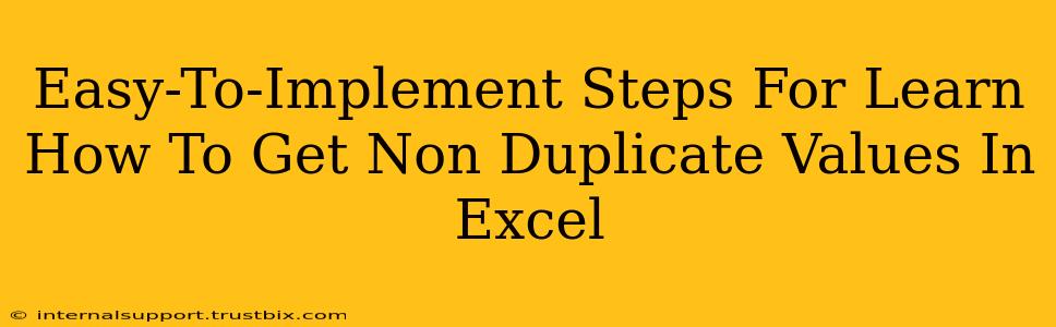 Easy-To-Implement Steps For Learn How To Get Non Duplicate Values In Excel