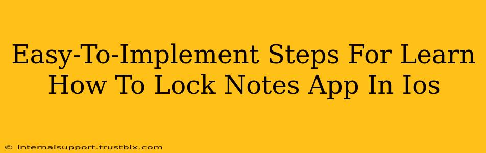 Easy-To-Implement Steps For Learn How To Lock Notes App In Ios