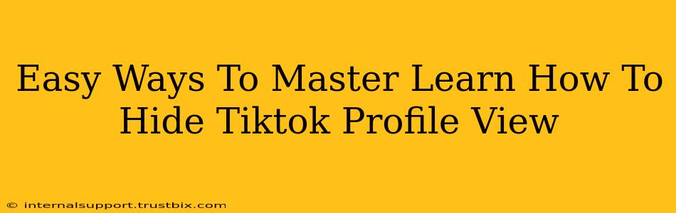 Easy Ways To Master Learn How To Hide Tiktok Profile View