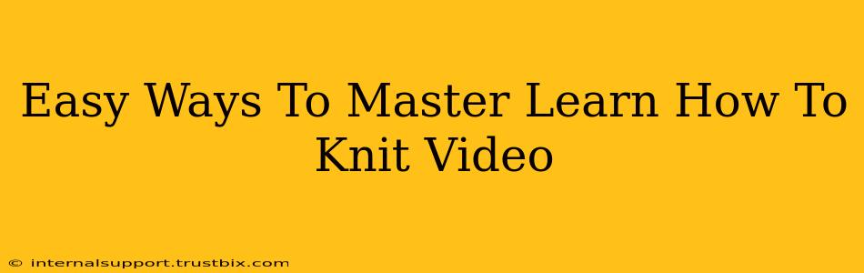 Easy Ways To Master Learn How To Knit Video