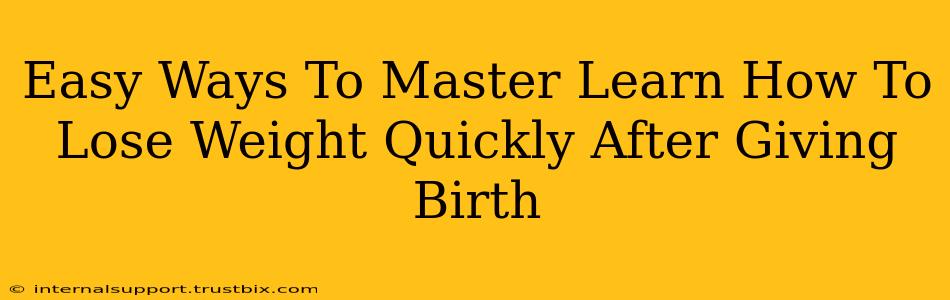 Easy Ways To Master Learn How To Lose Weight Quickly After Giving Birth