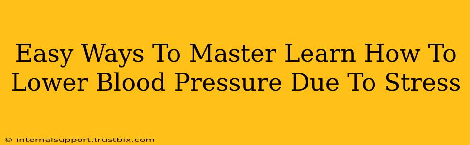 Easy Ways To Master Learn How To Lower Blood Pressure Due To Stress