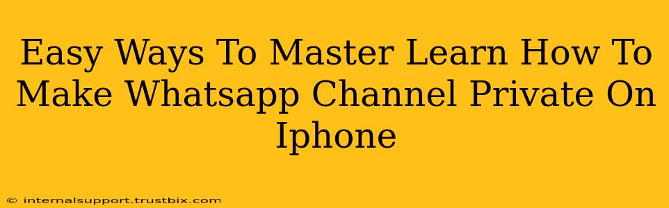 Easy Ways To Master Learn How To Make Whatsapp Channel Private On Iphone