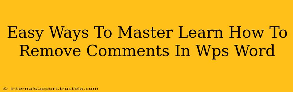 Easy Ways To Master Learn How To Remove Comments In Wps Word