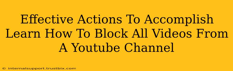 Effective Actions To Accomplish Learn How To Block All Videos From A Youtube Channel