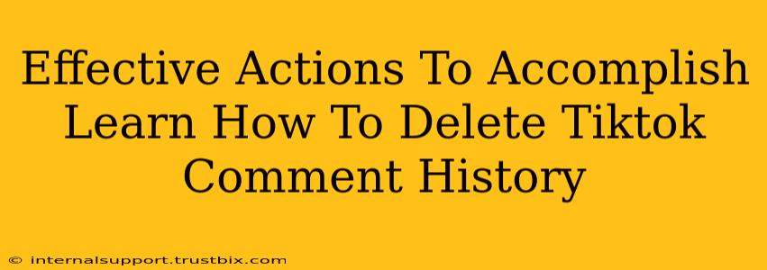 Effective Actions To Accomplish Learn How To Delete Tiktok Comment History