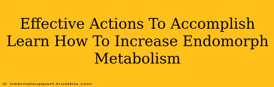 Effective Actions To Accomplish Learn How To Increase Endomorph Metabolism