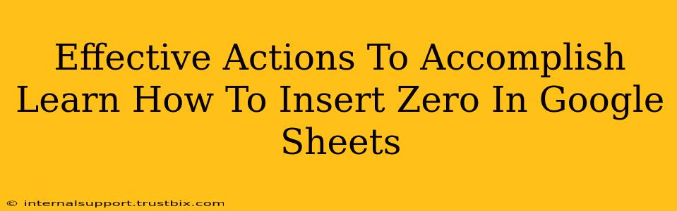 Effective Actions To Accomplish Learn How To Insert Zero In Google Sheets