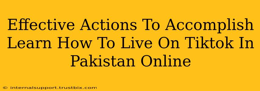 Effective Actions To Accomplish Learn How To Live On Tiktok In Pakistan Online