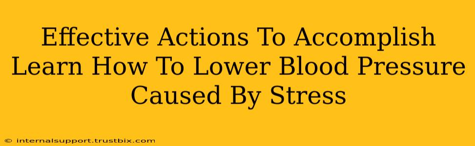 Effective Actions To Accomplish Learn How To Lower Blood Pressure Caused By Stress