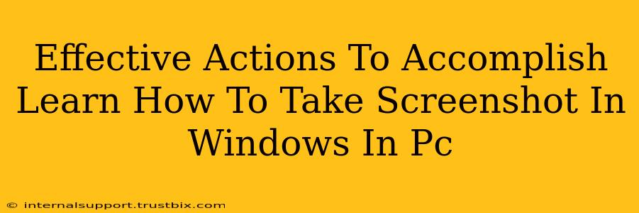 Effective Actions To Accomplish Learn How To Take Screenshot In Windows In Pc