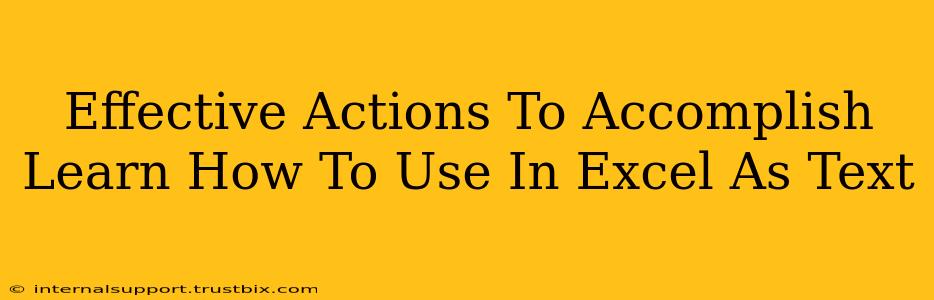 Effective Actions To Accomplish Learn How To Use In Excel As Text