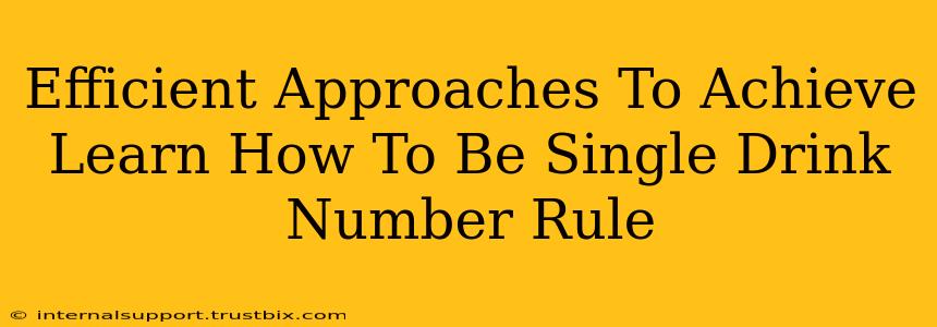 Efficient Approaches To Achieve Learn How To Be Single Drink Number Rule