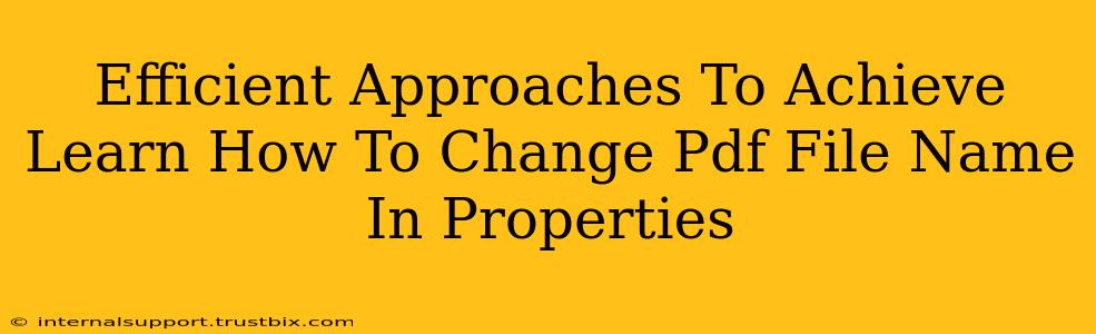 Efficient Approaches To Achieve Learn How To Change Pdf File Name In Properties