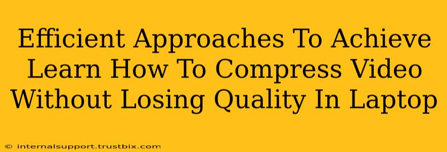 Efficient Approaches To Achieve Learn How To Compress Video Without Losing Quality In Laptop