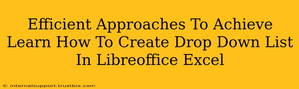 Efficient Approaches To Achieve Learn How To Create Drop Down List In Libreoffice Excel