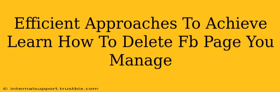 Efficient Approaches To Achieve Learn How To Delete Fb Page You Manage