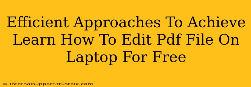 Efficient Approaches To Achieve Learn How To Edit Pdf File On Laptop For Free