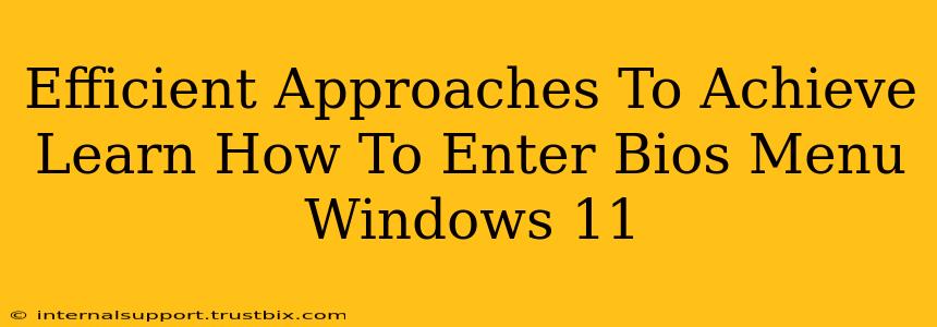 Efficient Approaches To Achieve Learn How To Enter Bios Menu Windows 11