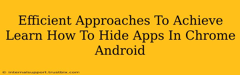 Efficient Approaches To Achieve Learn How To Hide Apps In Chrome Android