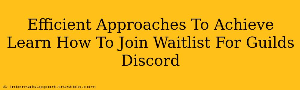 Efficient Approaches To Achieve Learn How To Join Waitlist For Guilds Discord