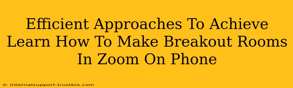 Efficient Approaches To Achieve Learn How To Make Breakout Rooms In Zoom On Phone