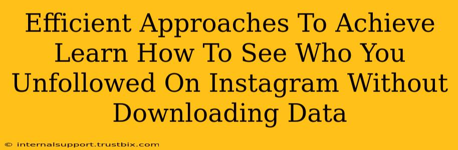 Efficient Approaches To Achieve Learn How To See Who You Unfollowed On Instagram Without Downloading Data