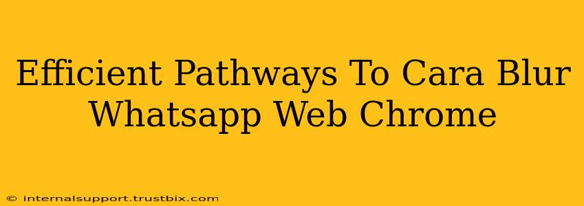 Efficient Pathways To Cara Blur Whatsapp Web Chrome