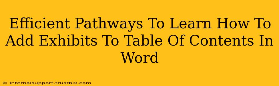 Efficient Pathways To Learn How To Add Exhibits To Table Of Contents In Word