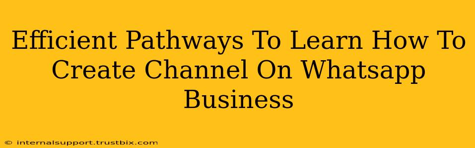 Efficient Pathways To Learn How To Create Channel On Whatsapp Business