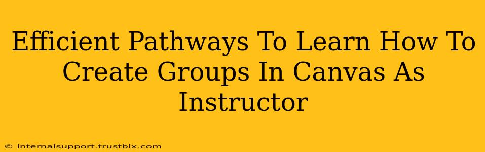 Efficient Pathways To Learn How To Create Groups In Canvas As Instructor