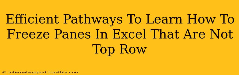 Efficient Pathways To Learn How To Freeze Panes In Excel That Are Not Top Row