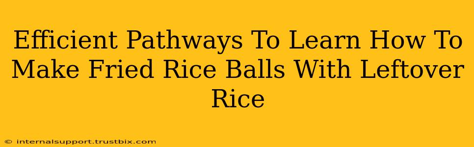 Efficient Pathways To Learn How To Make Fried Rice Balls With Leftover Rice